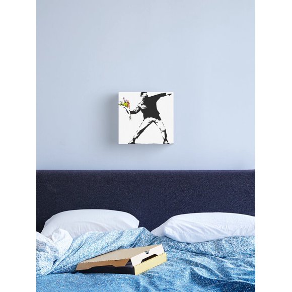 Aaroca Love Is In The Air (Flower Thrower) - Banksy Graffiti Canvas Print Canvas Posters