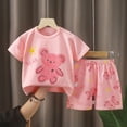 thumbnail image 4 of NOLDARES Toddler Kid Boy Clothes Dinosaur Print Short Sleeve Top Tee Elastic Waist Shorts 2pcs Summer Outfits(Hot Pink,2-3 Y), 4 of 4