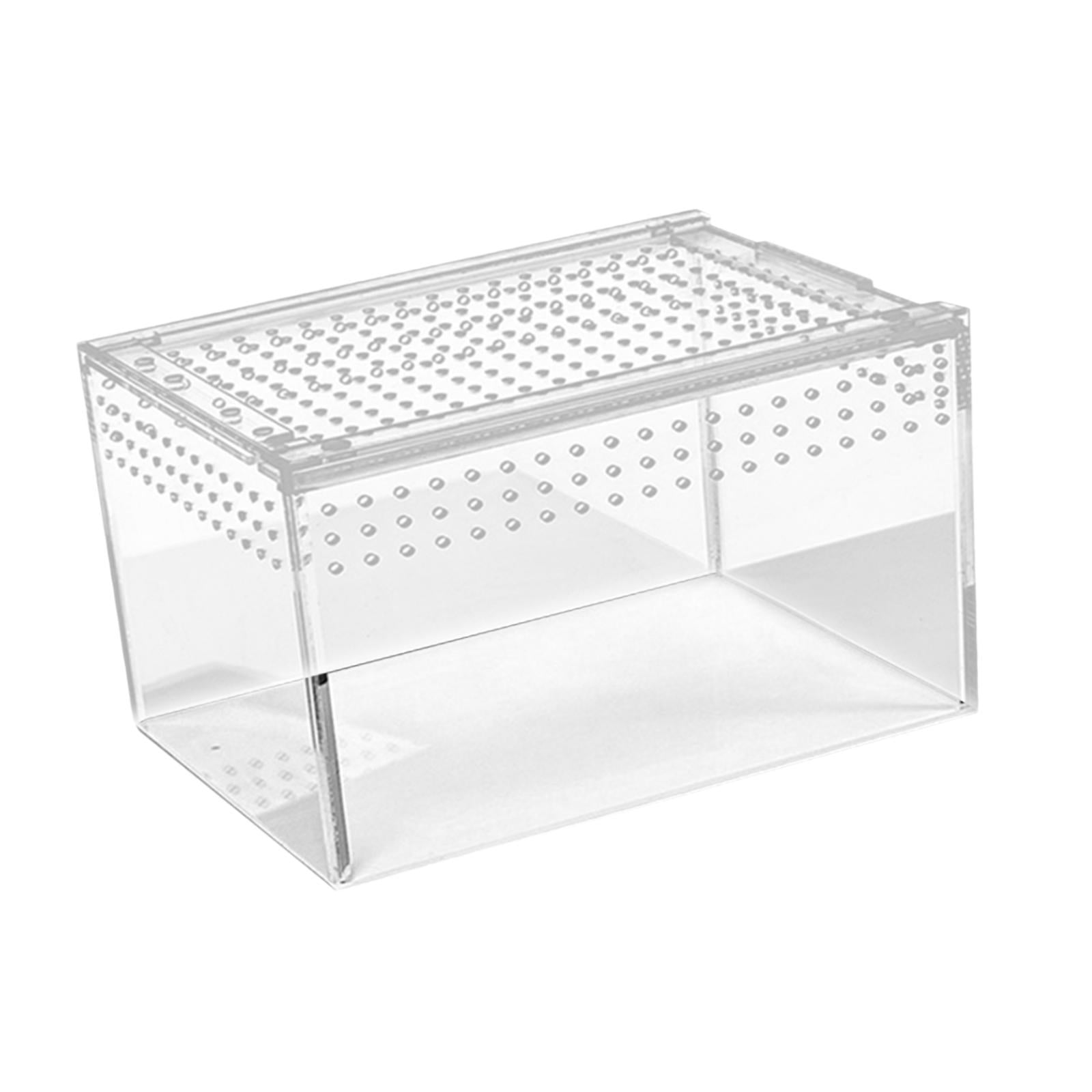 balikha Reptile Terrarium Acrylic Terrarium Container Convenient Ventilation Turtle Tank Reptile Breeding Box for Terrapin Amphibians M