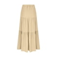thumbnail image 6 of FengLS Women's Summer Midi Skirt Tiered Flowy High Waist Maxi Skirt Casual Solid Color A-Line Ankle Length Skirt, 6 of 7