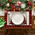 thumbnail image 2 of mubwai Red and Black Buffalo Plaid Christmas Trees Placemats Set of 6, 12x18 Inch Winter Table Mats for Outdoor Home Party Kitchen Dining Decor, 2 of 6