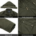 thumbnail image 5 of Soularge Men's Big and Tall Winter Coat Warm Puffer Jacket Hooded Windproof Winter Puffer Coat Green 4X, 5 of 6