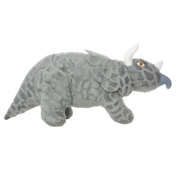 Mighty Dinosaur Triceratops Durable Plush Squeaky Dog Toy