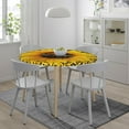 thumbnail image 2 of Round Fitted Tablecloth with Elastic Sunflower and Butterfly Round Outdoor Tablecloths Fitted Table Covers for Round Tables Waterproof Reusable Vinyl Table Cloth for Indoor and Outdoor 50"-56", 2 of 7