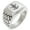 Silver, variant on Stainless Steel Pirate Skull Anchor & Cross Swords Geometric Pattern Step-Down Biker Style Polished Ring