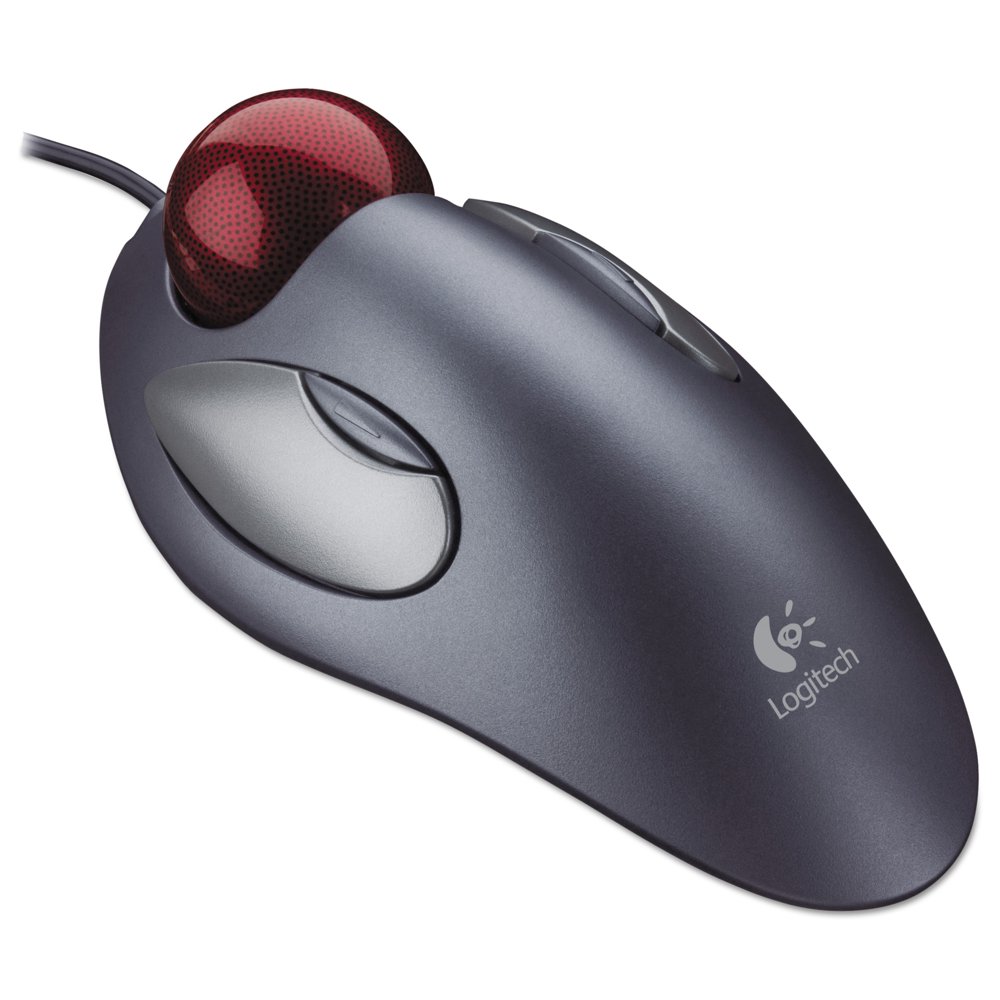 Logitech Trackman Marble Mouse, FourButton, Programmable, Dark Gray