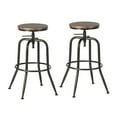 thumbnail image 4 of Homy Casa Swivel Bar Stools Set of 2, Adjustable Height Vintage for Home Kitchen Island, Walnut, 4 of 8