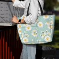 thumbnail image 4 of Wukai Floral Daisy Print Zipper Bag,large Beach Tote Bag,Waterproof Sandproof Bag,Grocery and Picnic Tote Travel Bag, 4 of 5