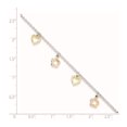 thumbnail image 5 of 925 Sterling Silver 1.5mm Polished Gold and Rose-Tone Heart Flower Chain Anklet with 1in Extender Length, 5 of 5