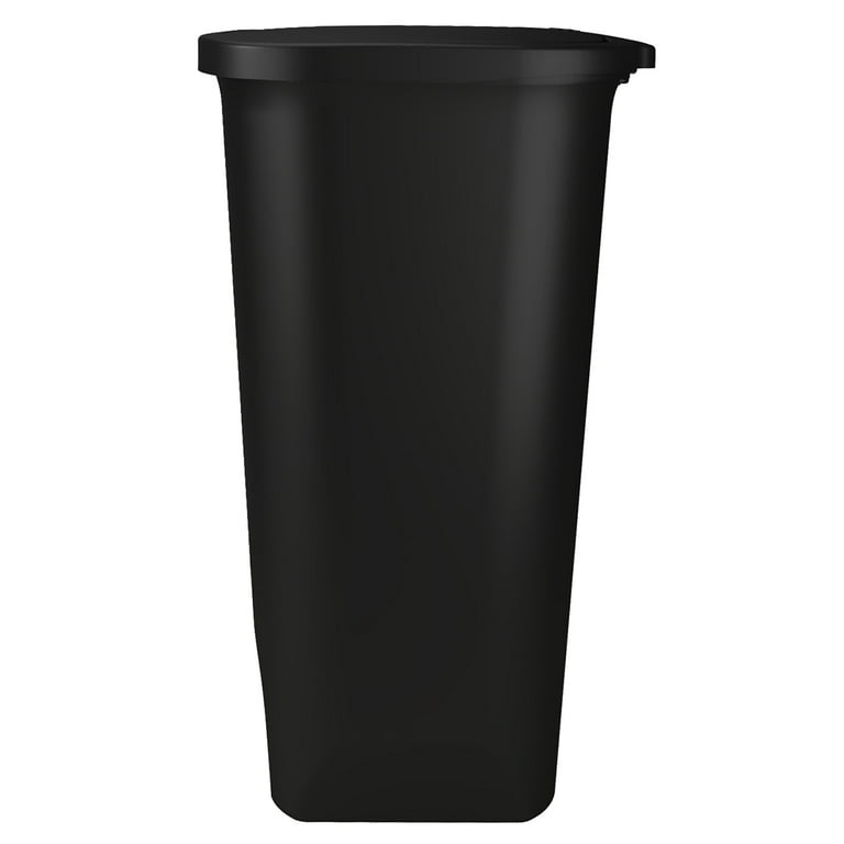 Glad 20 Gallon Trash Can - Plastic Kitchen Waste Bin with Odor Protection  of Lid - Hands Free with Step On Foot Pedal and Garbage Bag Rings, Black
