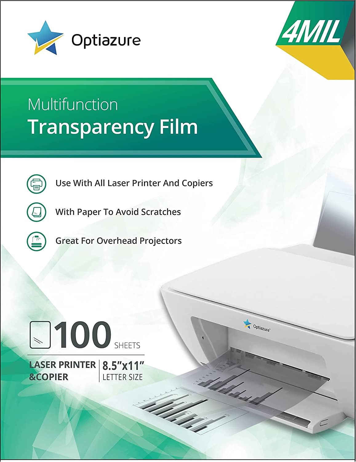 Optiazure Transparency Film, Overhead Projector Film for Laser Jet