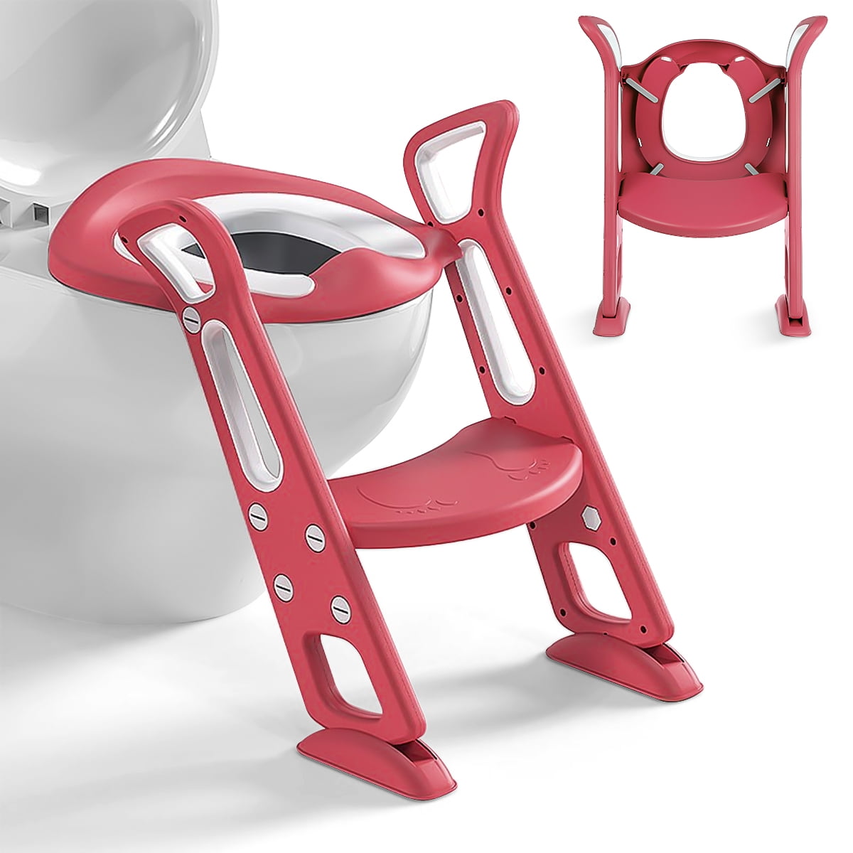 Potty Toilet Training Seat with Step Stool Ladder, NonSlip Kids Toilet