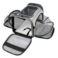 thumbnail image 1 of Soft Sided Mesh Pet Carrier Top Loading 4 Side Expandable Large Travel Cats, 1 of 8