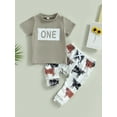 thumbnail image 2 of Bagilaanoe 2pcs Newborn Baby Boy Long Pants Set Short Sleeve T-Shirts Tops + Trousers 3M 6M 12M 18M Infant Casual Outfits, 2 of 8
