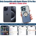 thumbnail image 2 of Funda magnética con MagSafe para iPhone 13 Pro Max, protección completa, delgada, a prueba de golpes, antiarañazos, con purpurina y protector de lente de cámara, con logotipo visible y red antipolvo, 2 of 8