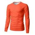 thumbnail image 7 of JGNGSHN Men Fall Shirts Long Sleeve V Neck Soft Breathable Solid Color Stretch T Shirt, 7 of 7