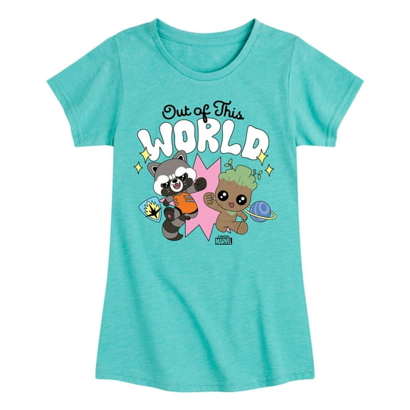 Marvel Guardians of the Galaxy - Out Of This World - Toddler And Youth Girls Fitted Short Sleeve Graphic T-Shirt