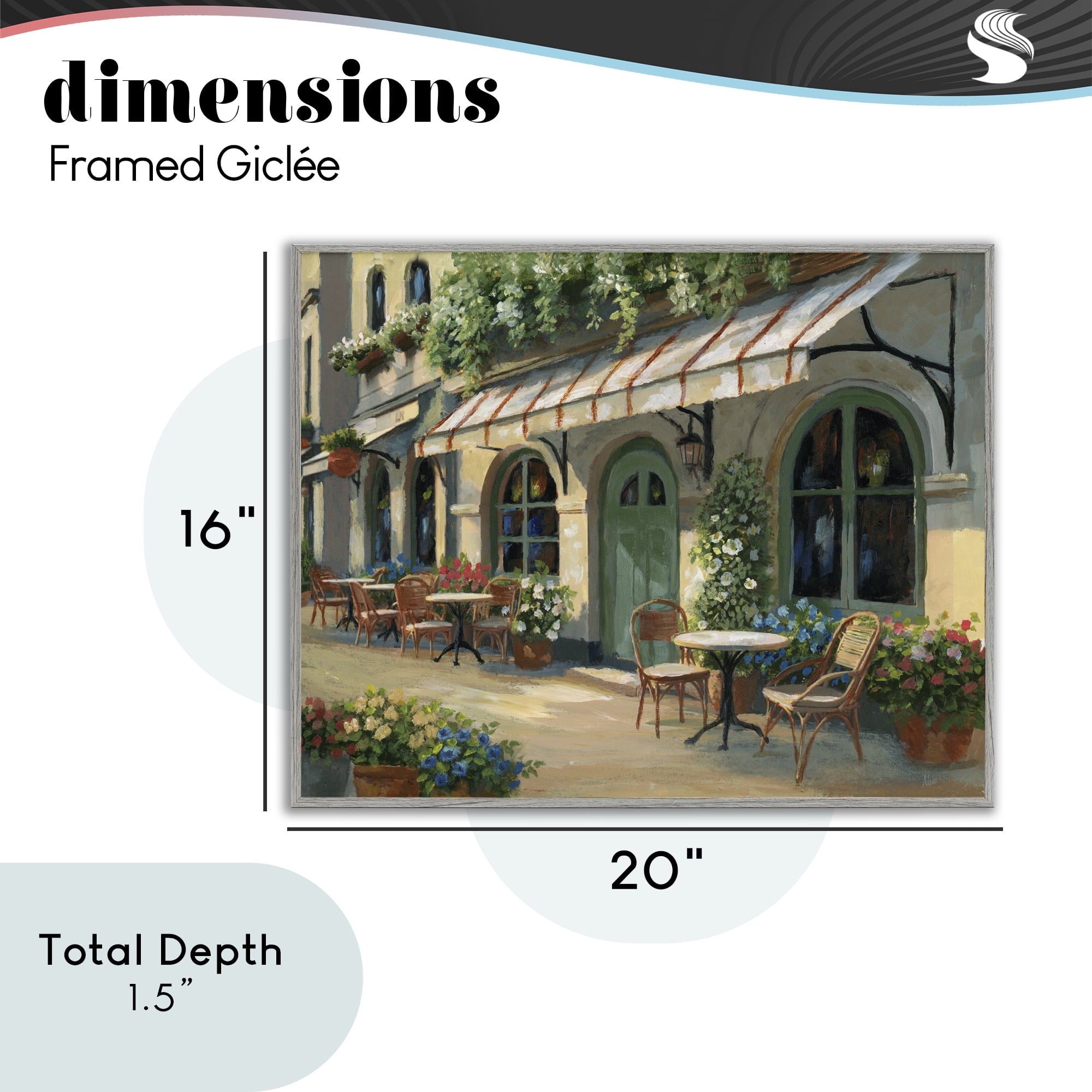 Stupell Industries Cozy Cafe Sunlit Patio Gray Framed Giclee Art, design by Nan
