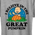 thumbnail image 3 of Peanuts - I Believe In The Great Pumpkin - Women's Short Sleeve Graphic T-Shirt, 3 of 6