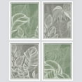 thumbnail image 2 of PixonSign Framed Wall Art Duotone Botanical Plant Leaves Prints, Set of 4 Nature Wildernes Paintings, Modern Wall Décor, Tropical Plants Adhesive Canvas Poster for Home Decor - 8"x10" White, 2 of 5