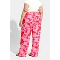 thumbnail image 4 of TIYOMI Women's Hawaiian Pants Plus Size 5X Elastic Floral High Waisted Dressy Pants Hot Pink Flower Drawstring Summer Lounge Pants With Pockets Beach Outfits Palazzo Pants for Women 5XL 28W, 4 of 6