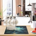 thumbnail image 2 of Qxltty Glowing Lotus Flower Leather Drying Mat for Kitchen Countertops Coffee Mats Hide Stain Quickly Absorbs Water Tableware Decor, 2 of 6