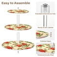 thumbnail image 4 of Wobogo Red and Green Floral Pattern 3 Tier Acrylic Cake Stand with Clear Round Hold for Wedding Holiday Birthday Baby Shower Tea Party, 4 of 8