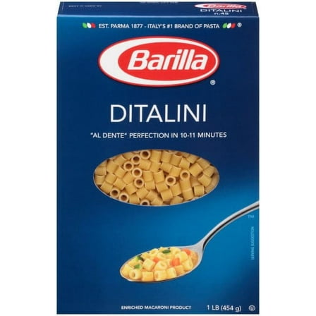 Barilla Ditalini Soup Pasta  16 Oz (Pack of 8)