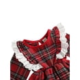 thumbnail image 4 of Seyurigaoka Ruffle Playsuit Plaid Pattern Long Sleeve Square Collar Romper, 4 of 6