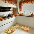 thumbnail image 5 of IMossad Fall Pumpkin Maple Leaf Floor Mat Set of 2, Polyester Non-Slip Decorative Carpets, 15.7x23.6in and 15.7x47in, Halloween Thanksgiving Porch Bathroom Kitchen Entrance Rug, 5 of 6