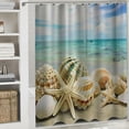 thumbnail image 6 of Orinice  Shower Curtain Set Starfish Seashore Summer Beach Sand Shell Fish Holiday Ocean Aquatic Beautiful with Non-Slip Rugs Toilet Lid Cover and Bath Mat Bathroom Decor Set 60x72, 6 of 7