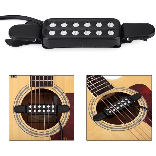 Pastilla de guitarra, pastillas de transductor clásicas, accesorios de pastilla de volumen eléctrico para guitarra acústica (1 pieza, negro) XianweiShao 8390605043345