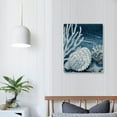 thumbnail image 4 of EastSmooth Ocean Theme Canvas Wall Art Beach Coastal Shell Starfish Coral Navy Blue and White Nautical Picture for Bathroom Home Decoe Ready to Hang (Navy), 4 of 5