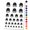 Black, variant on Occupation Thief Burglar Criminal Woman Icon Water Resistant Temporary Tattoo Set Fake Body Art Collection - Red