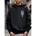 thumbnail image 3 of Mikrdoo Trendy Letter Print Pullover Sweatshirt For 9-10 Years Boys/girls, Loose Hooded Top, Kids Clothes, 3 of 9