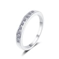 thumbnail image 3 of Anillo de plata pura Anillo de fila simple para mujer Anillo de fila de una línea con incrustaciones Anillo de moissanita de 27 puntos, 3 of 5