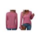 thumbnail image 3 of Camiseta de Larga con Cuello en V para Mujer, Estilo Casual, Cómoda, Elástica, de Color Liso. Rosa XL, 3 of 6