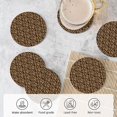 thumbnail image 5 of XMXY Drink Coasters with Holder for Coffee Table, Stylish Animal Print Brown Absorbent Ceramic Cups Coaster Sets 6 Pack, 4 Inches Round Shape, 5 of 9