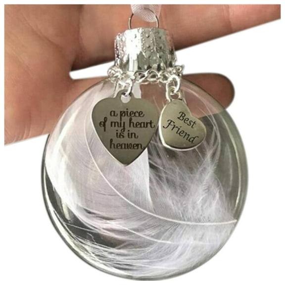 Vikakiooze Home Decor Christmas Ornaments Angel Feathers Ball - A Piece Of My Heart Is In Heavens Memorial