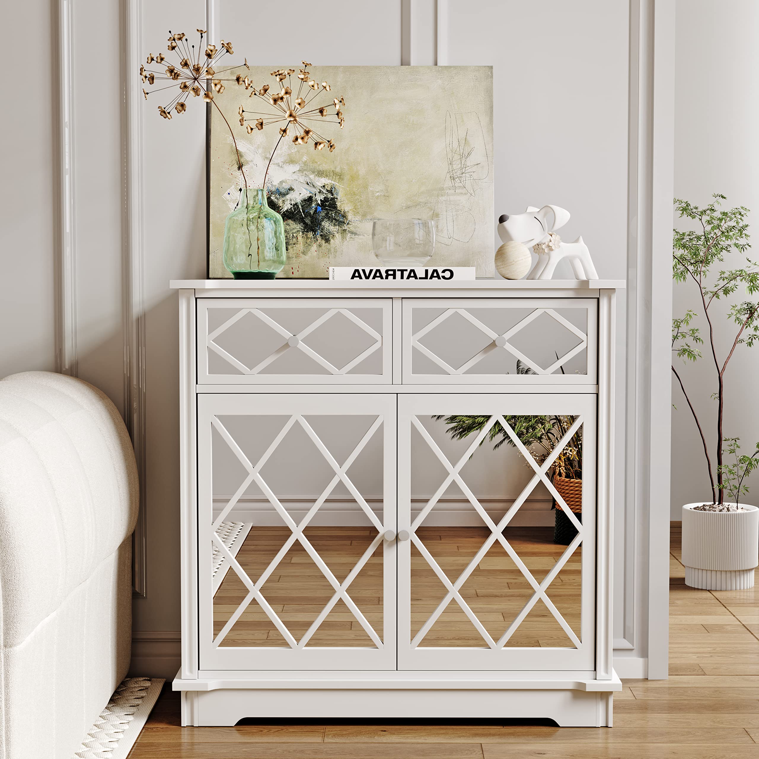 DSstyles Accent Sideboard Buffet Storage with Two