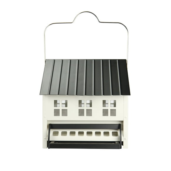 Nature’s Way Squirrel Shield Metal Hopper 5.5‑Qt Bird Feeder with Weight‑activated Ports for Small and Large Wild Birds