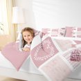 thumbnail image 6 of Manfei Cartoon Ribbon Bow Bedding Comforter Set for Kids, Pink Dreamy Butterfly Twin Comforter Sets, Princess Love Heart Reversible Bedding Set, Luxury Bedroom Decor, 2 Pieces, 6 of 9