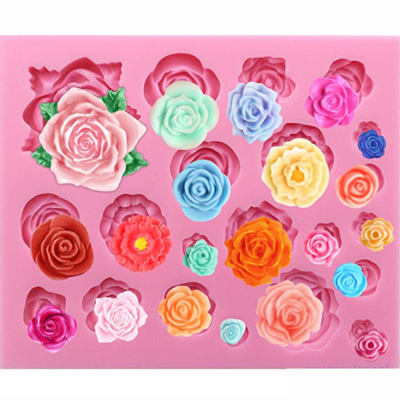 Details about / Nonstick Mould Mold Baking Cake Silicone Rose Flower Bakeware Pan Chocolate Tin