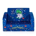 thumbnail image 1 of Patiojoy Canapé pour Enfants 2-en-1 Convertible, Sofa à Ouverture Rabattable avec Construction en Éponge Robuste et Tissu en Velours, Bleu, 1 of 9
