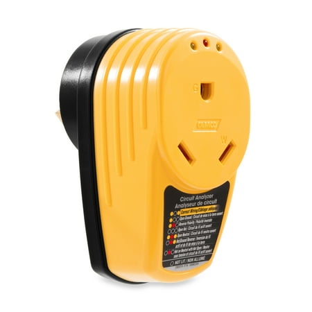 Camco PowerGrip Camper/RV 30-Amp Circuit Analyzer Adapter | Features Integrated Surge Protection Up to 1,050 Joules (55310)