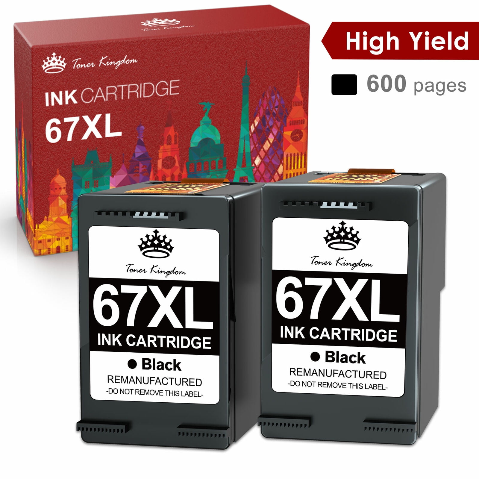 67 Black Ink Cartridges Replacement for HP 67XL Black Ink for Envy 6000