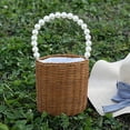 thumbnail image 3 of de ratán de paja tejida a bohemio, de mano con de lazo de vacaciones elegante, de mano, de paja p Yinane canasta de paja hecha a mano, 3 of 8