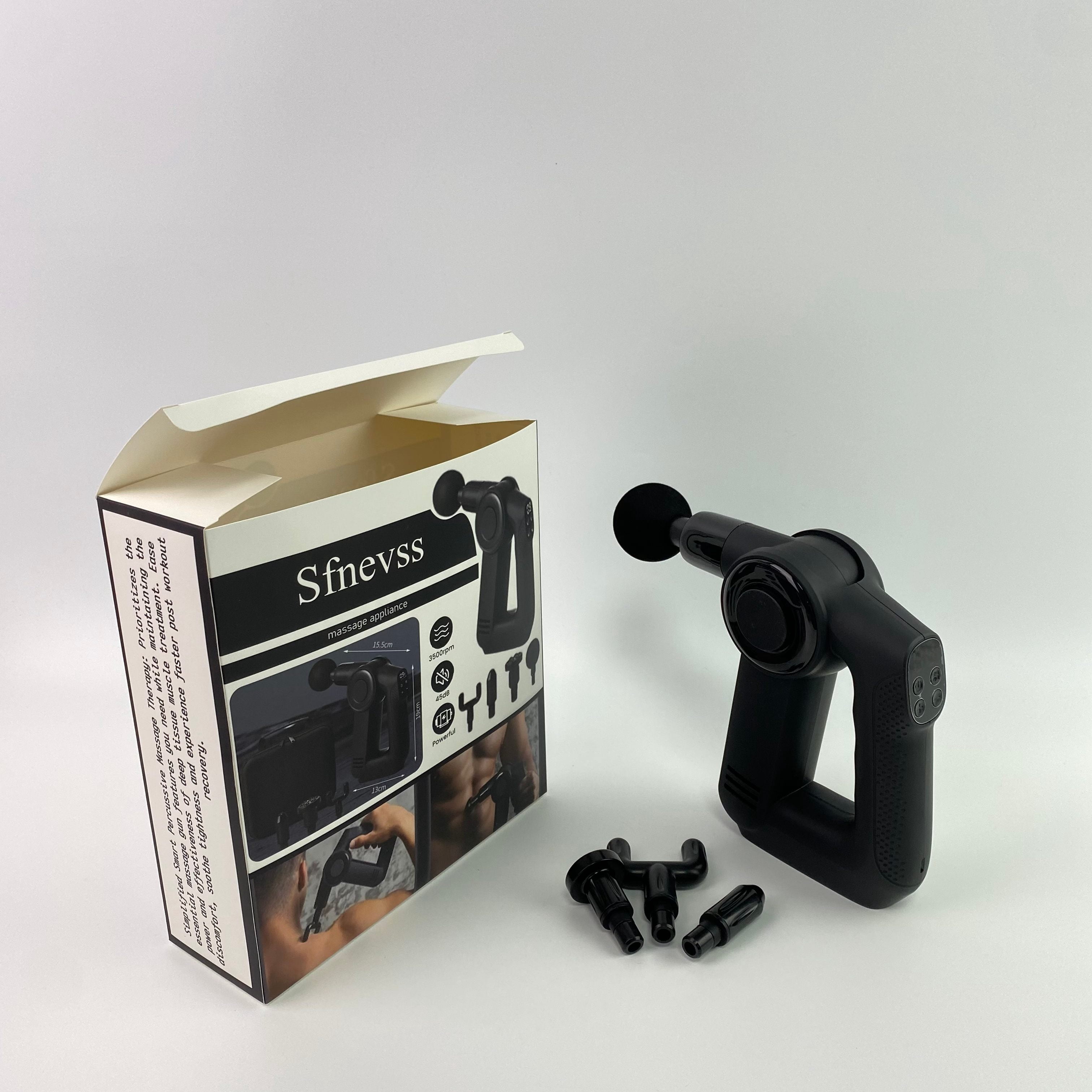 Sfnevss lectric massage appliances, namely, electric vibrating massager,Quiet Deep Tissue Therapy Massage Gun - Bluetooth Enabled (Black - 5th Gen)