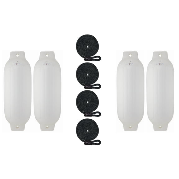 Extreme Max 3006.8529.4 BoatTector Inflatable Fender Value 4-Pack - 10" x 30", White
