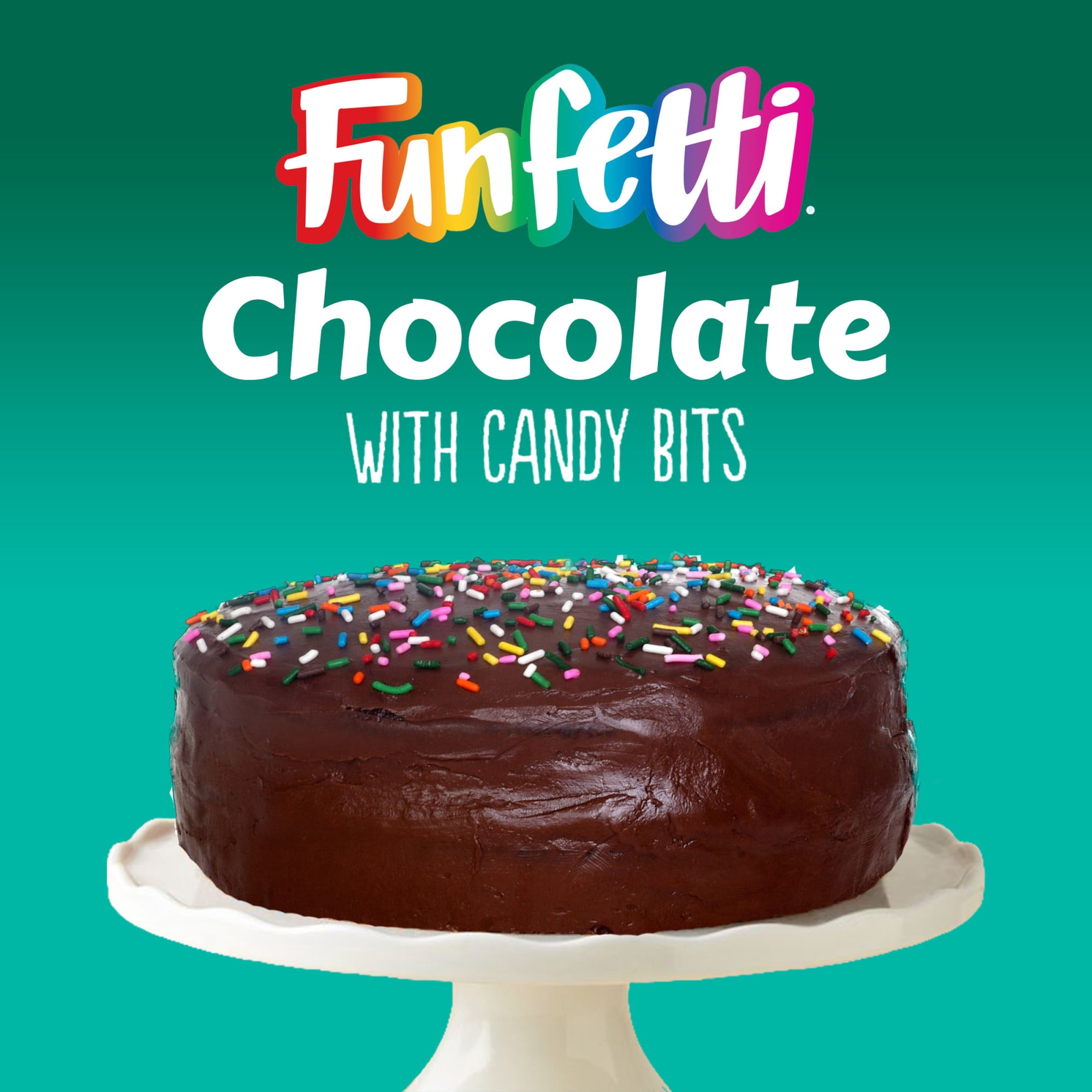 Pillsbury Funfetti Chocolate Cake Mix with Candy Bits, 15.25 oz Box
